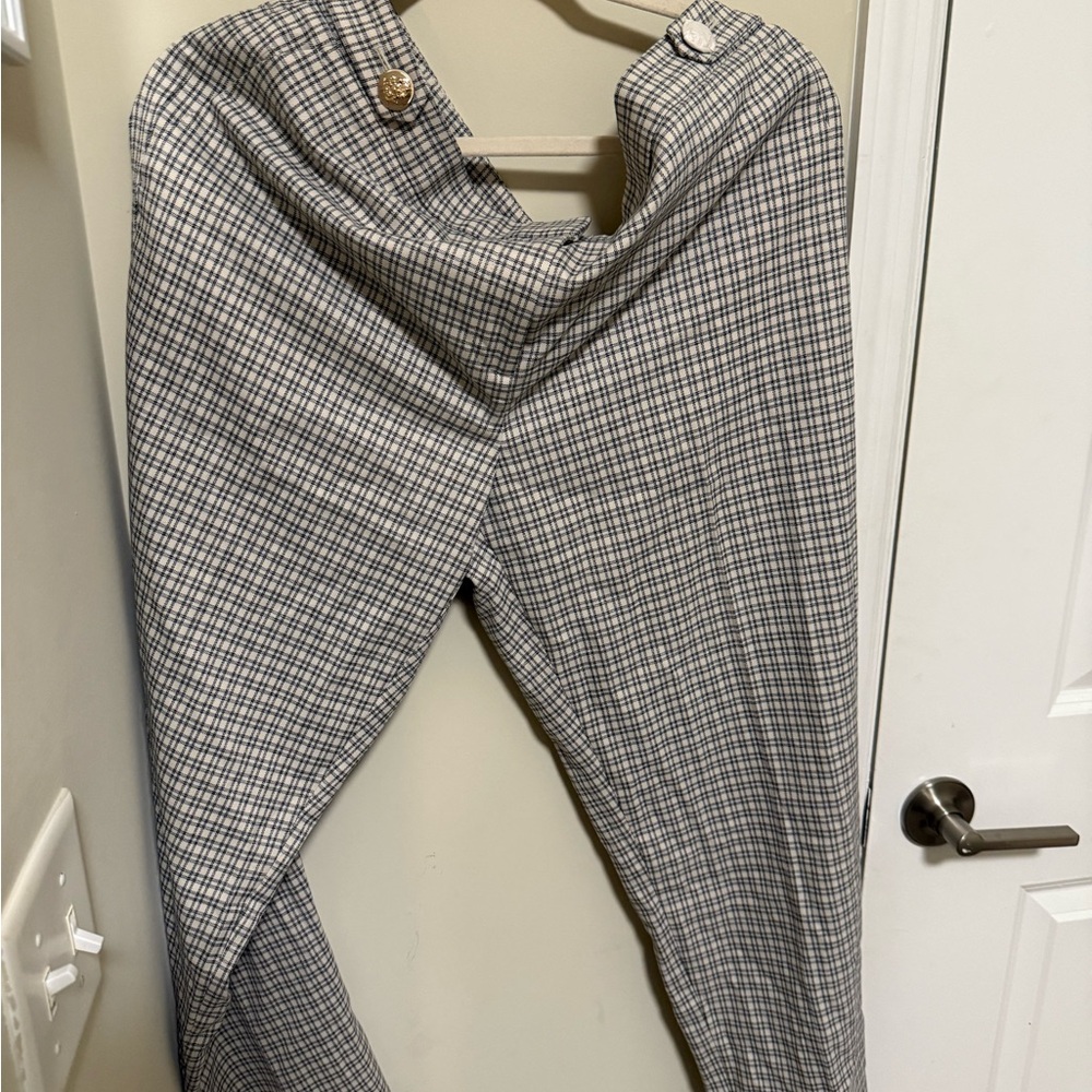 Women's Black and White Checkered Pants - Picture 4 of 6